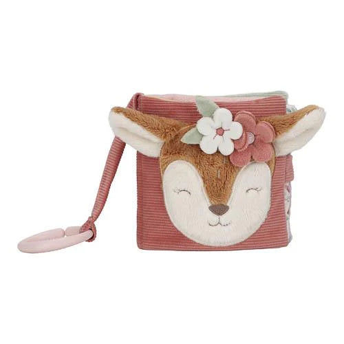 Little Dutch Buggybuch Fairy Garden in Rosa mit 3D-Rehkopf, Blumenkranz und Ring zum Befestigen – Babybuch für Kinderwagen und Maxi-Cosi bei Burgfrollein