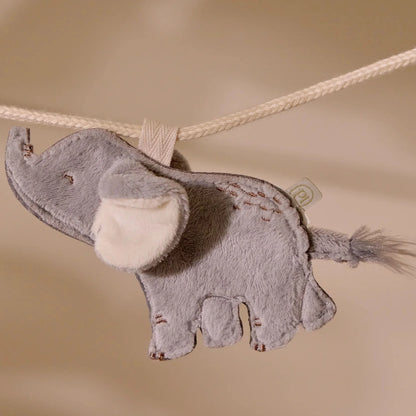 Little Dutch Girlanden-Anhänger Elefant in Grau an der Kordel – schöne Kinderzimmerdeko und Geschenkidee zur Geburt oder Taufe
