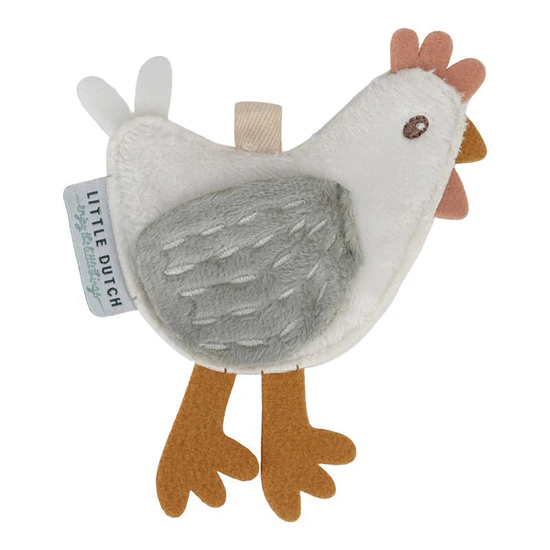 Little Dutch Girlanden-Anhänger Huhn in Weiß und Grau – schöne Kinderzimmerdeko und Geschenkidee zur Geburt oder Taufe