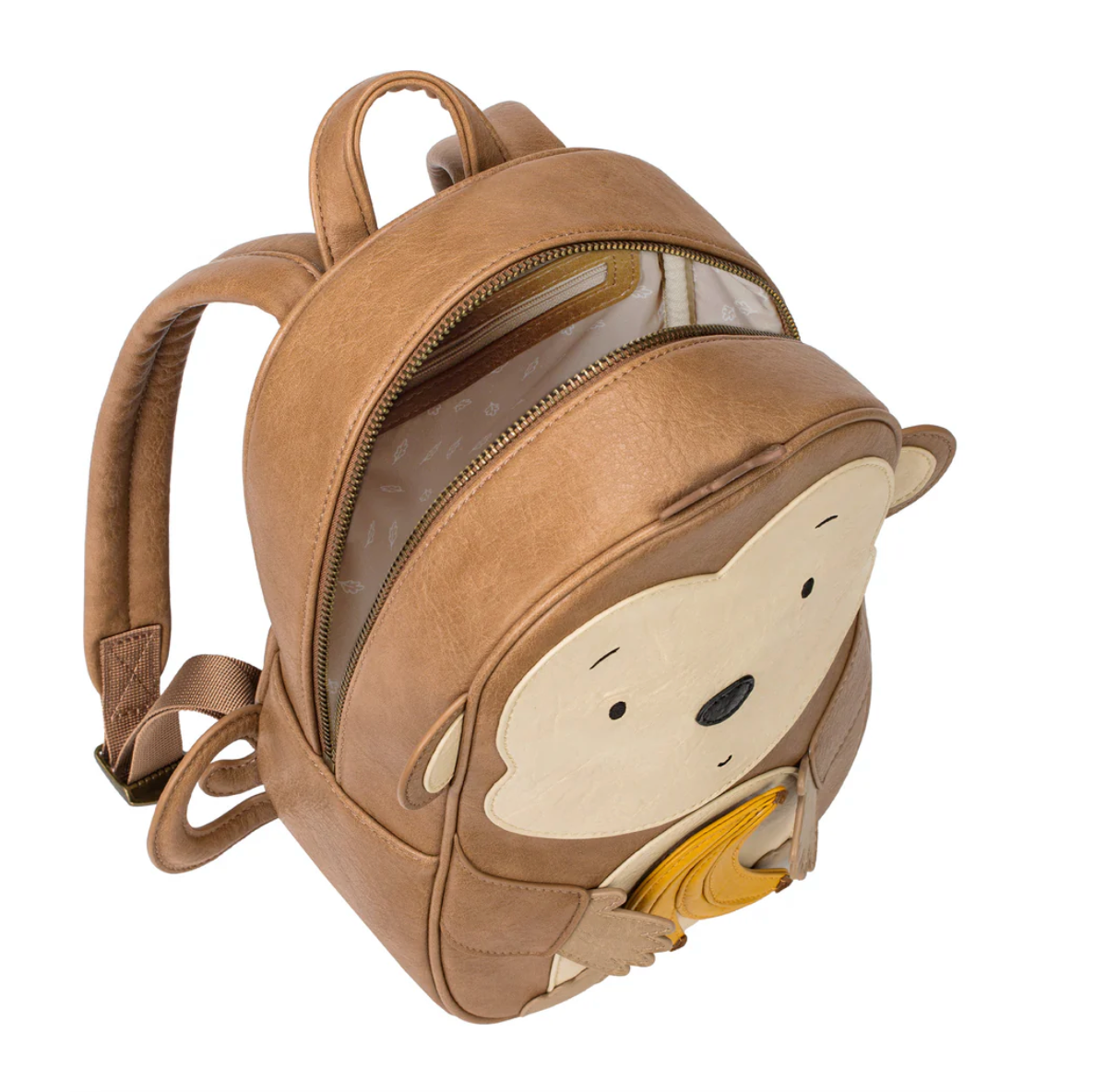Little Who Rucksack Affe Momo groß mit Bananen-Patch – Kinderrucksack für Kita und Ausflug