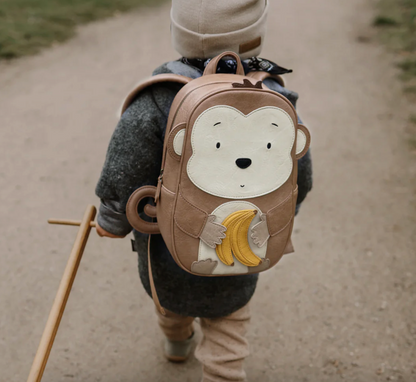 Little Who Rucksack Affe Momo groß mit Bananen-Patch – Kinderrucksack für Kita und Ausflug