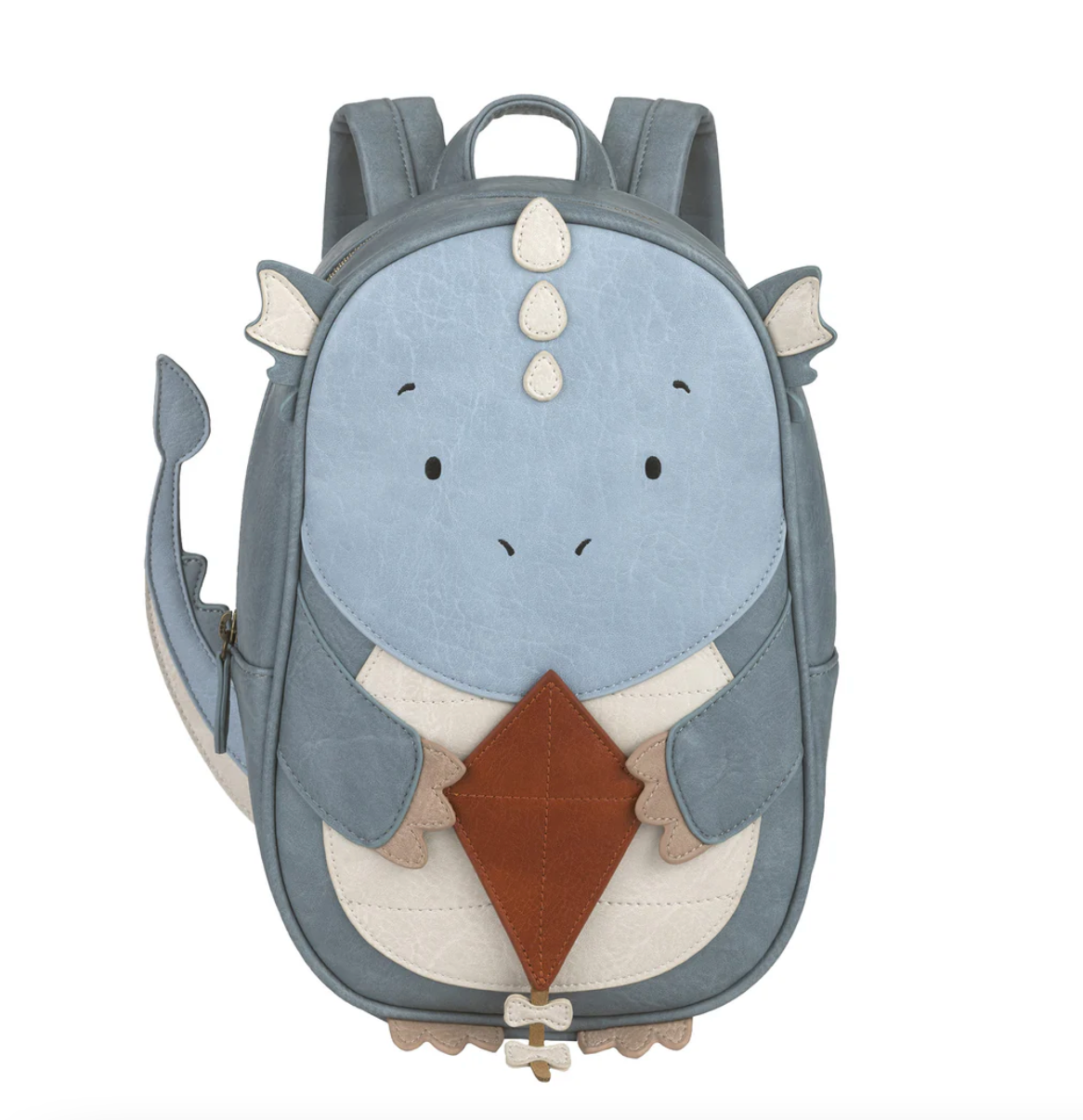 Little Who Rucksack Drache Snorre groß Detailansicht mit Patch – Kinderrucksack für Kita und Ausflug