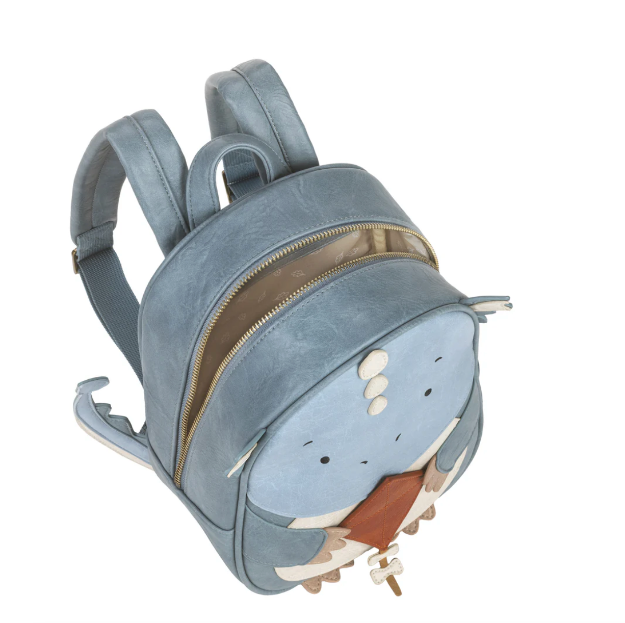 Little Who Rucksack Drache Snorre groß Seitenansicht mit Drachenschwanz – Kinderrucksack für Kita und Ausflug