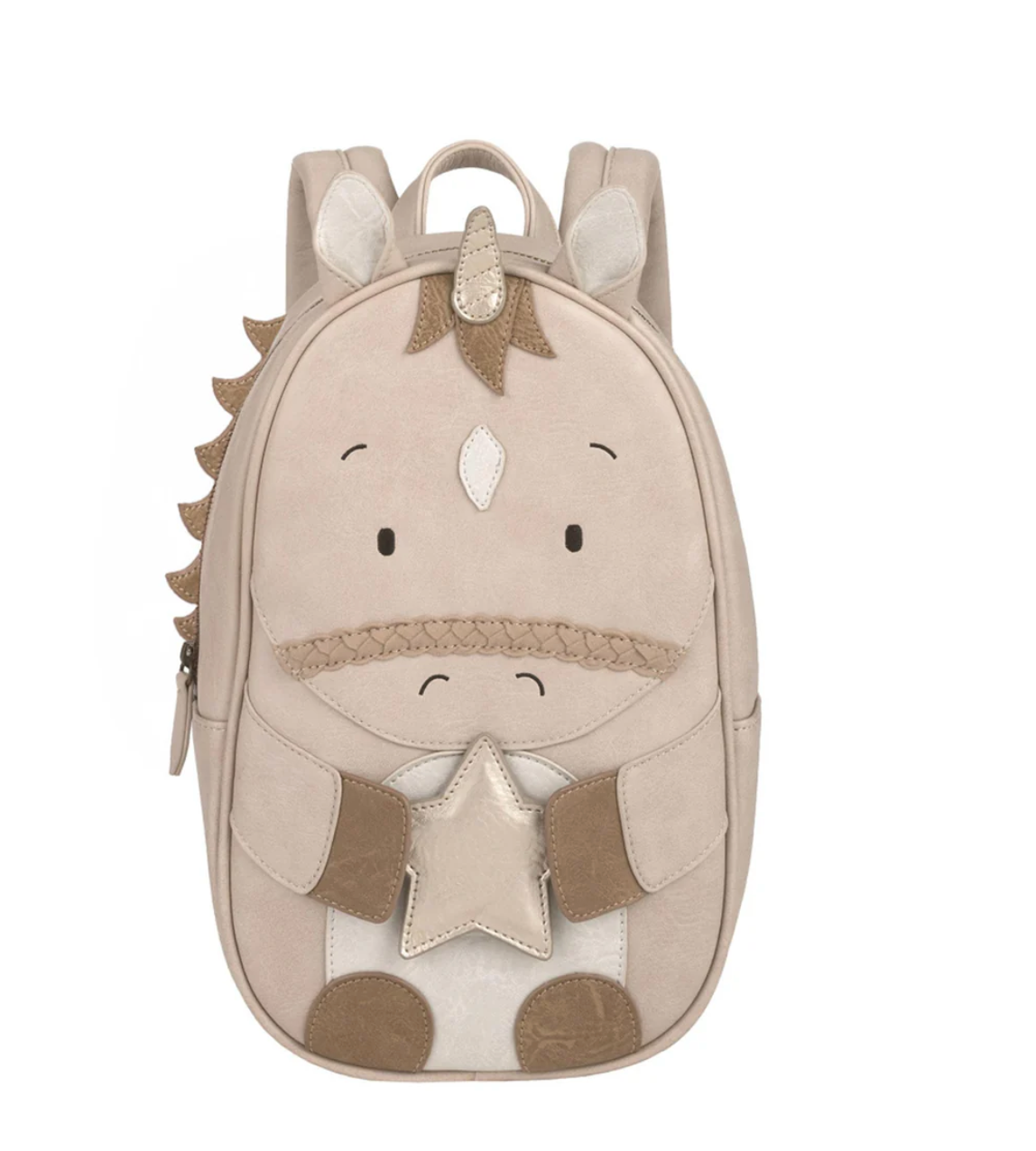 Little Who Rucksack Einhorn Elina groß Detailansicht mit Sternpatch – Kinderrucksack für Kita und Ausflug