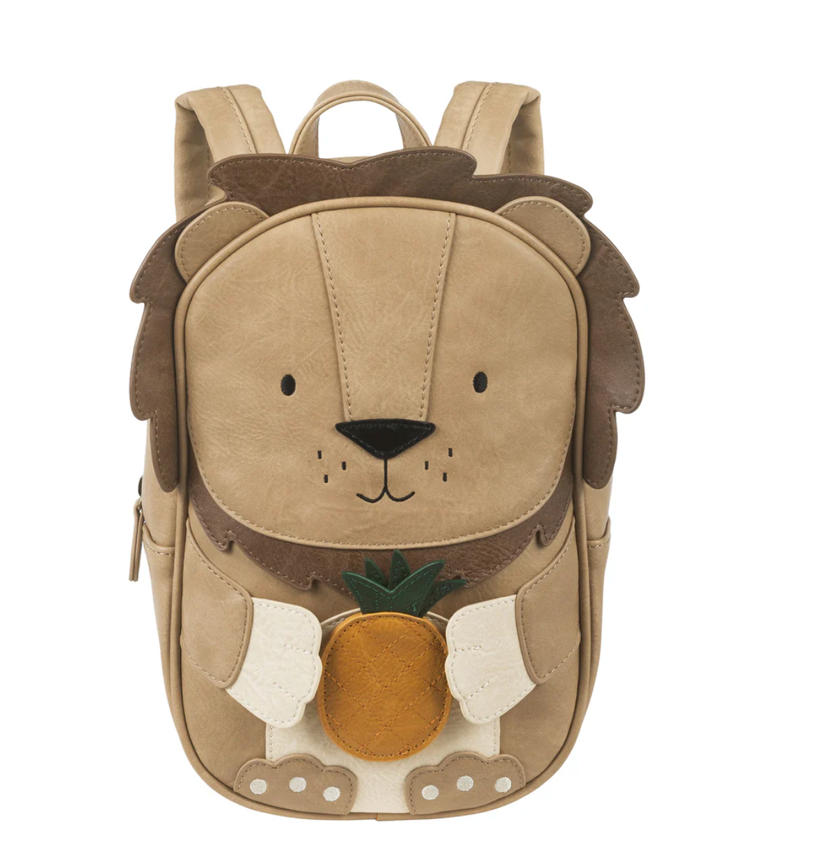 Little Who Rucksack Löwe Kaius groß mit Ananas-Patch – Kinderrucksack für Kita und Ausflug