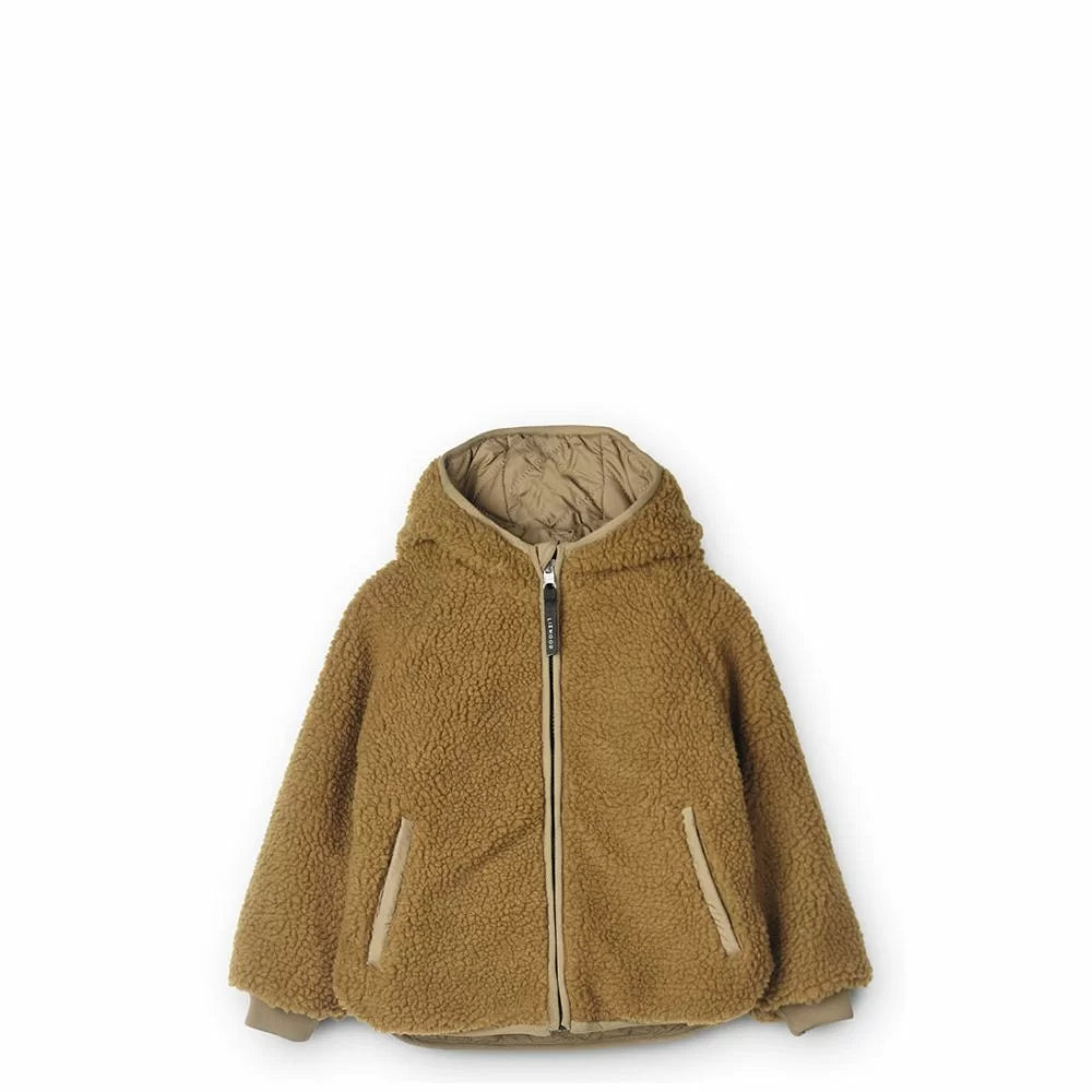 Kuschelige Wendejacke "Jackson Reversible Jacket" von Liewood, Golden Caramel/Oat