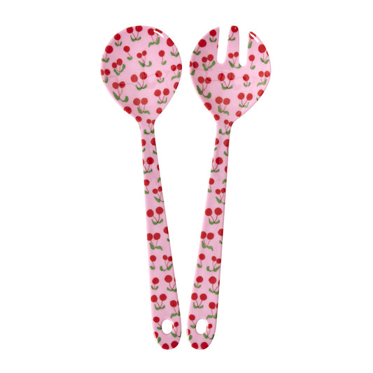 Salatbesteck "Pink Cherries" mit Kirschen-Motiv von Rice, 2-teilig