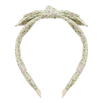 Haarreif Edie Alice mit lila Blumen-Motiv und Schleife von Mimi & Lula – stylisches Kinder-Haaraccessoire im Frühlings-Look