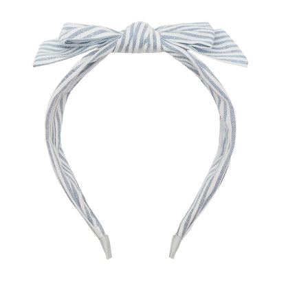 Haarreif Stripe Bow Alice mit blau-weißen Streifen und Schleife von Mimi & Lula – stylisches Kinder-Haaraccessoire im maritimen Look