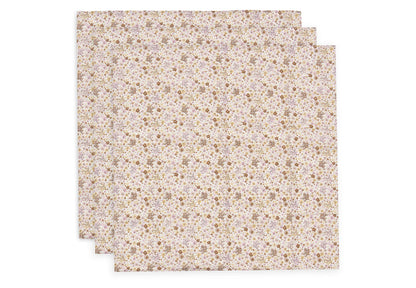 Mulltücher Flower Fairies von Jollein im 3er Set, gefaltet mit buntem Blumenmuster