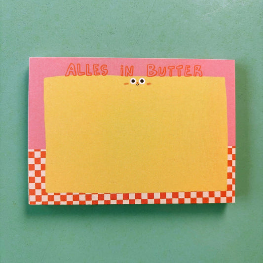Notizblock „Alles in Butter“ von Slinga Illustration – lustiges Wichtelgeschenk für Kolleginnen
