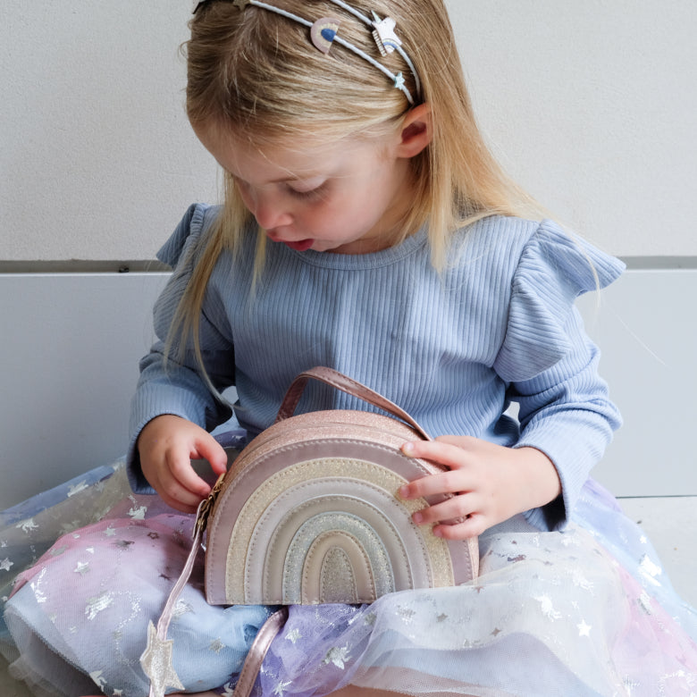 Glitzernde Regenbogentasche für Kinder von Mimi&Lula