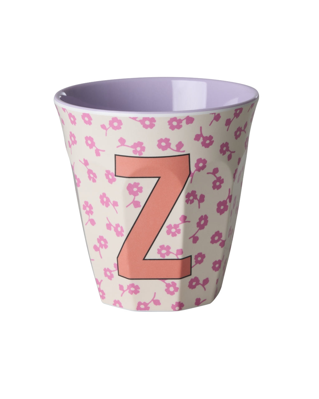 RICE Buchstabenbecher Flowers mit Z und Blumenmuster, 250 ml – persönliches Geschenk zur Einschulung