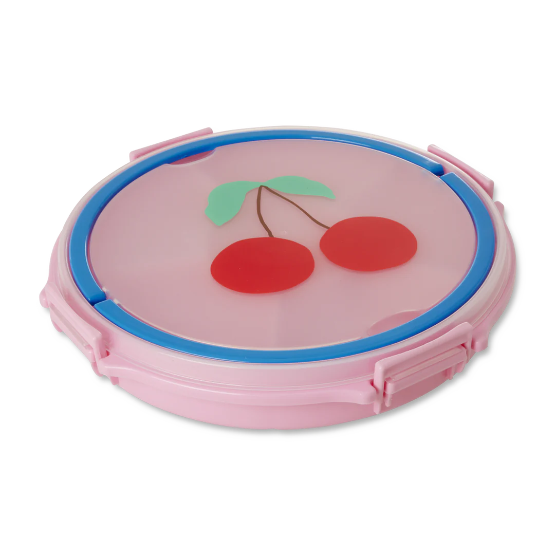 RICE Servierteller in Rosa mit Deckel und Kirschen-Motiv – Geschenkidee für den Sommer