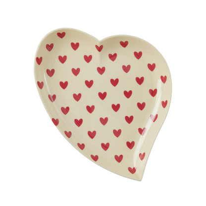 RICE Herz-Teller mit roten Herzen zum Servieren – Geschenkidee zum Valentinstag