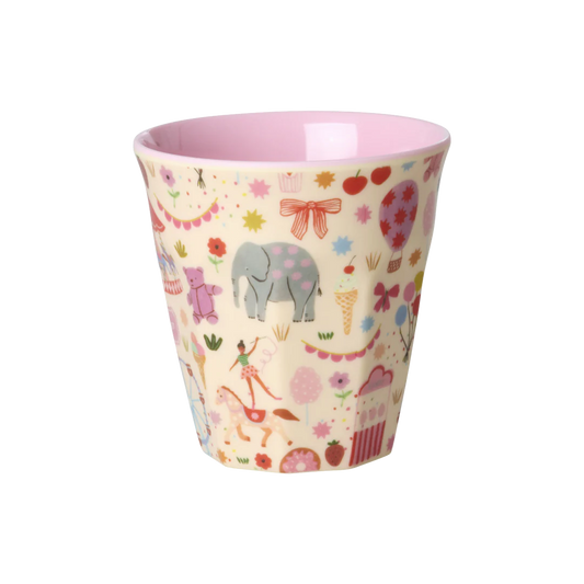 RICE Melamin-Becher Fun Fair mit Jahrmarkt-Motiv, 250 ml – Geschenk zum Kindergeburtstag