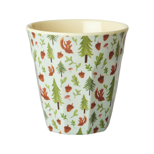 RICE Melamin-Becher Happy Forest mit Wald-Motiv, Medium – Geschenk zum Kita-Start