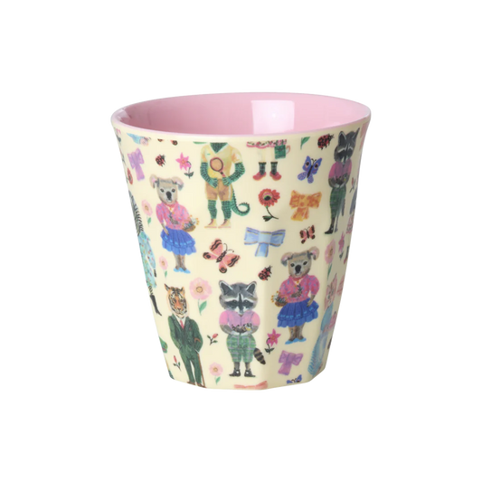 RICE kleiner Melamin-Becher Nathalie Lété mit Tiermotiven, 160 ml – Geschenk zum ersten Geburtstag