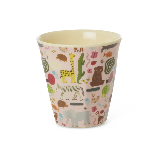 RICE kleiner Melamin-Becher Wildlife mit Tieren, 160 ml – Geschenk zur Geburt