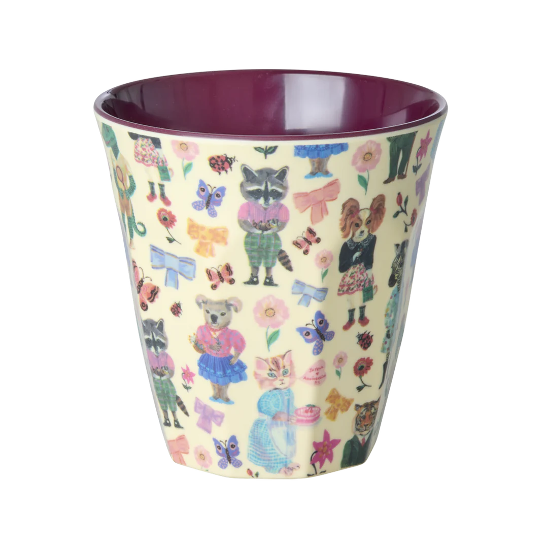 RICE Melamin-Becher Nathalie Lété mit Tiermotiven, 250 ml – Geschenkidee zum Geburtstag