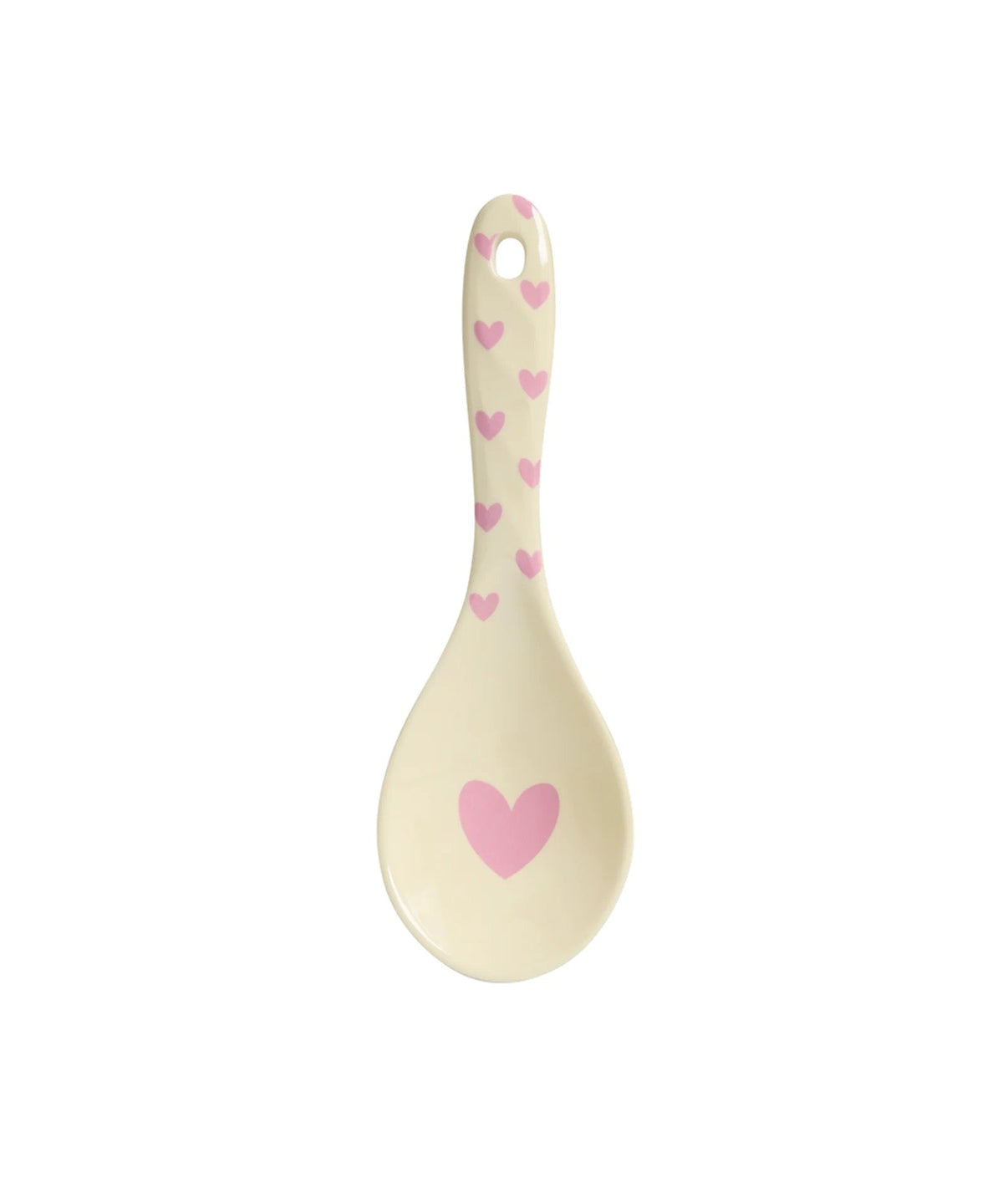 RICE Salatlöffel in Creme mit rosa Herz – kleines Geschenk zum Muttertag