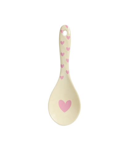 RICE Salatlöffel in Creme mit rosa Herz – kleines Geschenk zum Muttertag