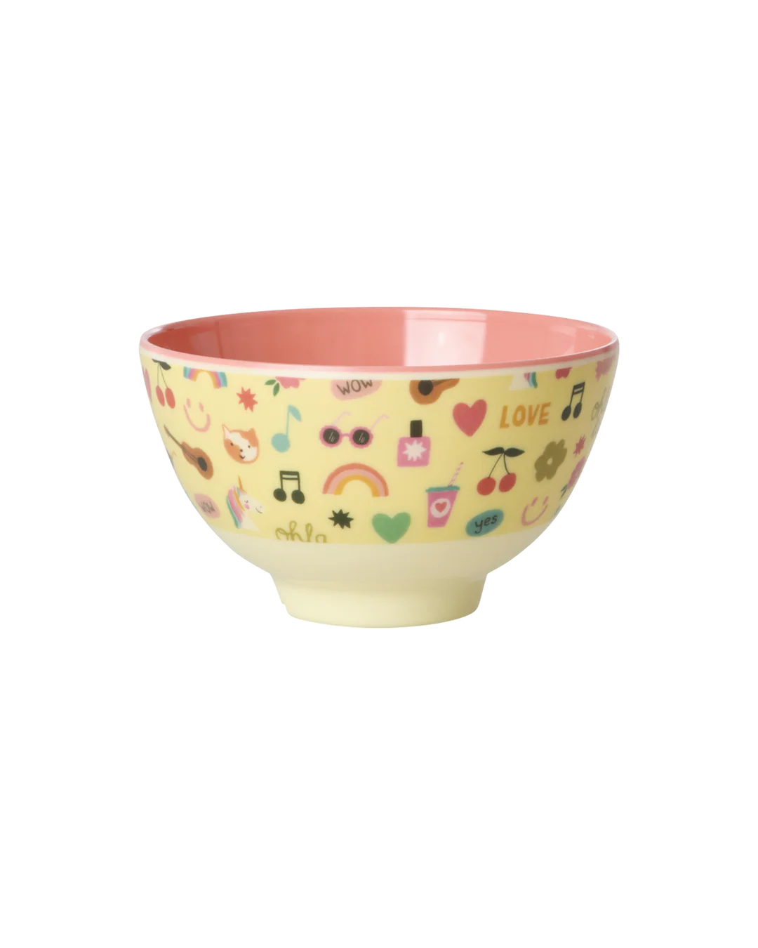 RICE kleine Melamin-Schüssel Unicorn Love in Hellgelb – Geschenk für Einhorn-Fans