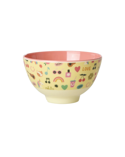 RICE kleine Melamin-Schüssel Unicorn Love in Hellgelb – Geschenk für Einhorn-Fans