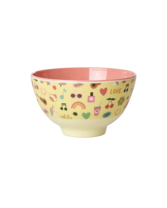 RICE kleine Melamin-Schüssel Unicorn Love in Hellgelb – Geschenk für Einhorn-Fans