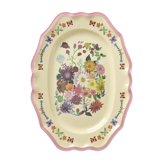 RICE großer Servierteller Nathalie Lété mit Blumenmotiv, 36,5 cm – Geschenkidee zur Hochzeit