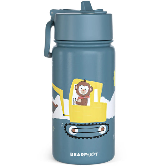 Thermo-Trinkflasche mit Bagger-Motiv für Kinder