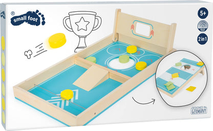 Originalverpackung des Cornhole und Sling Puck Spiels „Active" von Small Foot – 2in1-Holzspiel ab 5 Jahren, Designed in Germany, ideales Outdoor-Spiel für Feste, Hochzeiten und zur Kinderbeschäftigung