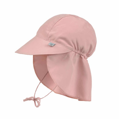 Rosa Sommerhut mit UV-Schutz von Lässig mit Schirm, Nackenschutz und Kinnband in der Seitenansicht