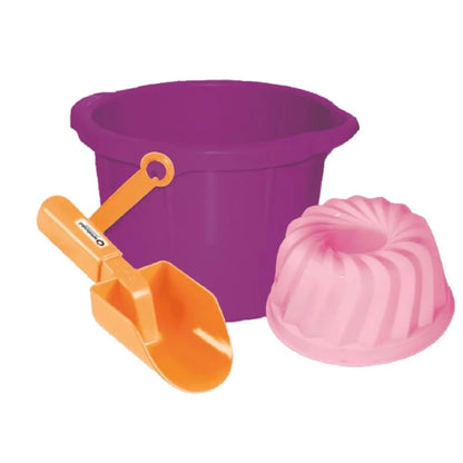 Sandset "Sunsetpop" von Spielstabil mit Eimer, Schaufel und Gugelhupf-Förmchen