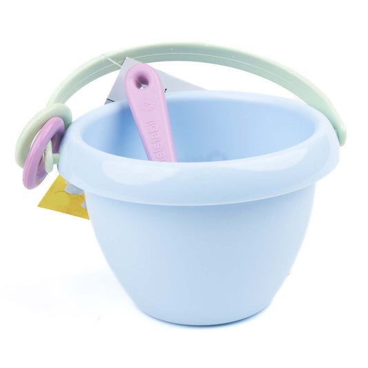 Mini Eimer "Babyfoot" mit Sandlöffel, pastell blau