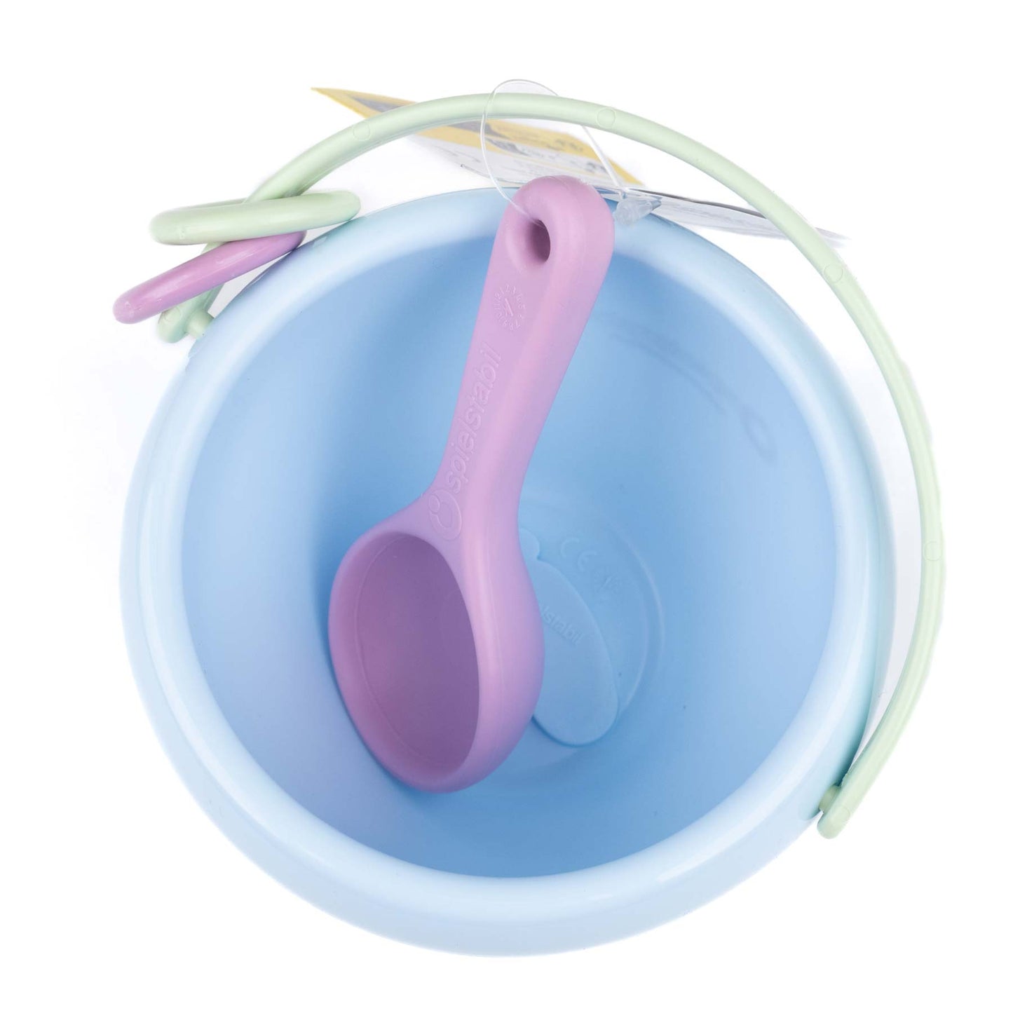 Mini Eimer "Babyfoot" mit Sandlöffel, pastell blau