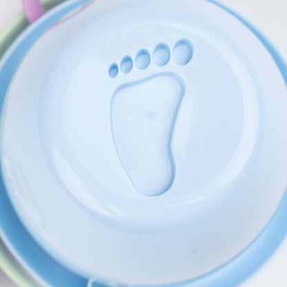 Mini Eimer "Babyfoot" mit Sandlöffel, pastell blau