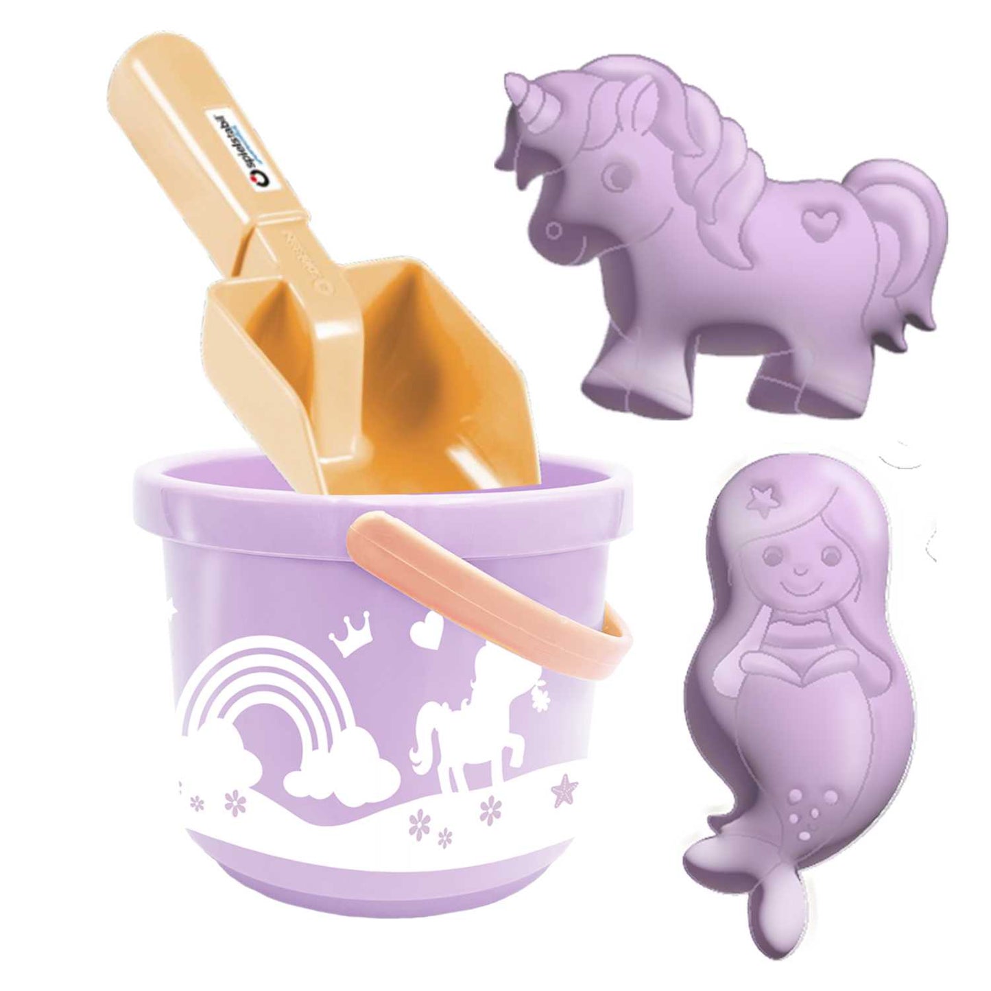 Einhorn & Meerjungfrau-Sandspielset von Spielstabil, 4-teilig