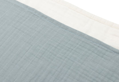 Stoffdetail der Spucktücher Sea Green/Ivory von Jollein, 4er Set aus weichem Musselin