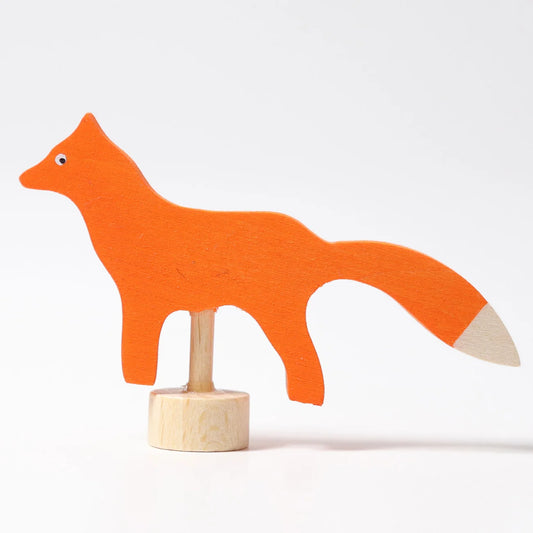 Holzfigur Fuchs von Grimm's im Profil – Steckfigur für Geburtstagsring und Jahreszeitenring