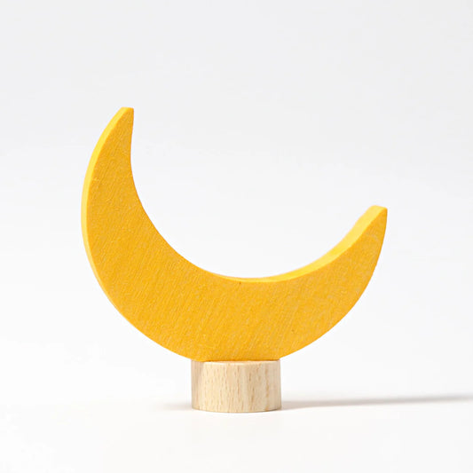 Steckfigur Mond von Grimm's aus Holz – Seitenansicht für Geburtstagsring und Jahreszeitenring
