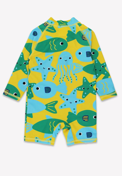 Baby Badeanzug langarm mit Fisch-Motiv von Toby Tiger, UPF 50+