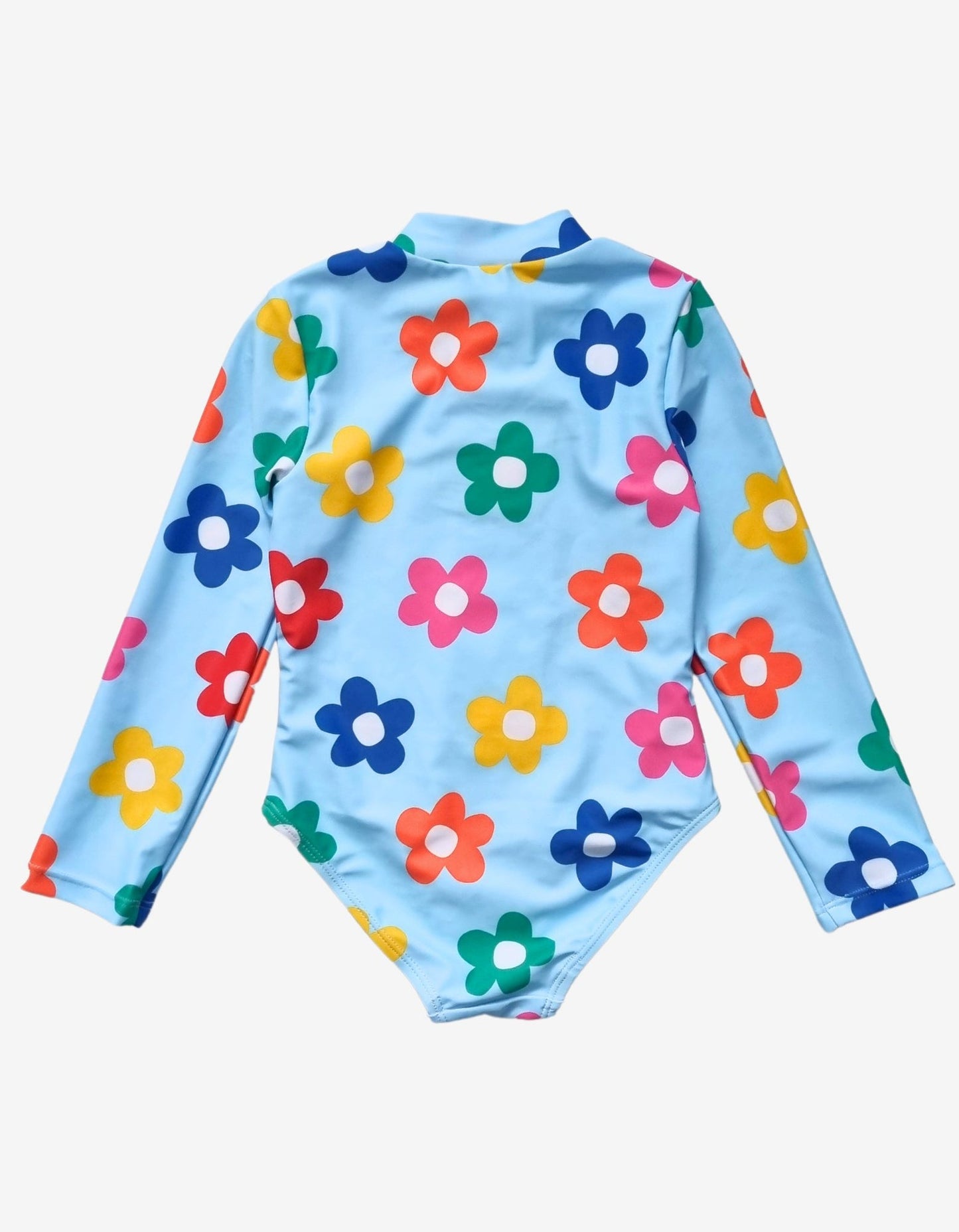 Kinder Badeanzug langarm mit buntem Blumen-Motiv von Toby Tiger, UPF 50+