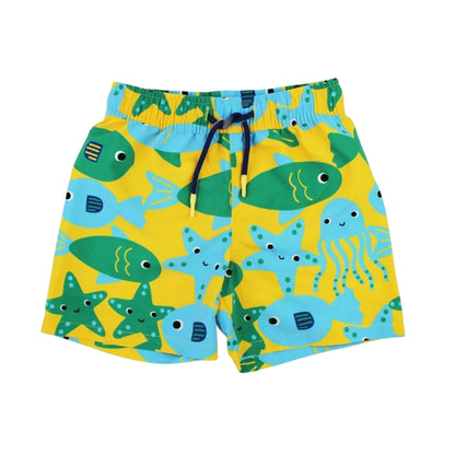 Kinder Schwimmshorts mit Fisch-Motiv von Toby Tiger, UV-Schutz UPF 50+