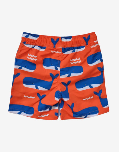 Toby Tiger Schwimmshorts Wal und Wellen Print – Kinderbadehose mit UV-Schutz UPF 50+