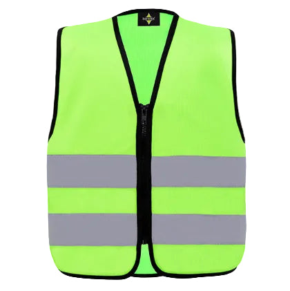 Warnweste für Kinder in Limegreen mit reflektierenden Streifen – für sicheren Schulweg im Herbst und Winter