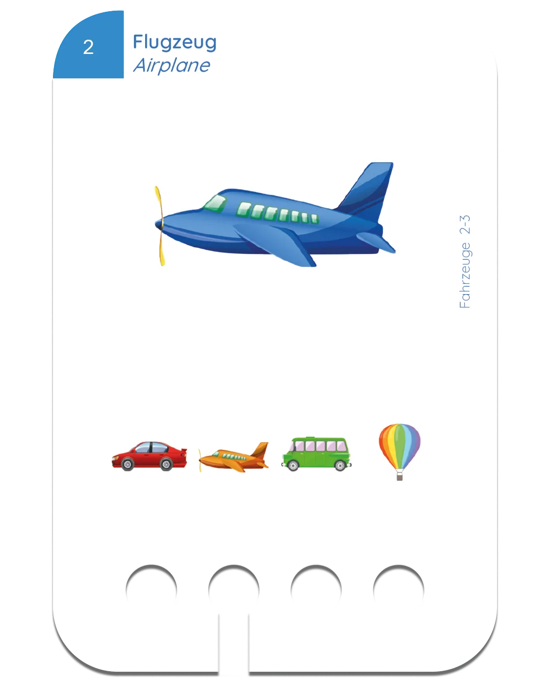 Kartensatz "Meine Fahrzeuge" für den Lochkasten (ab 2-3 Jahren)
