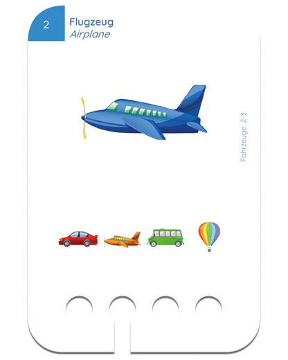 Kartensatz "Meine Fahrzeuge" für den Lochkasten (ab 2-3 Jahren)