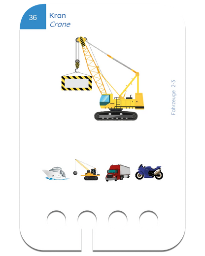 Kartensatz "Meine Fahrzeuge" für den Lochkasten (ab 2-3 Jahren)