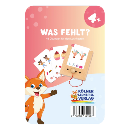 Kartensatz "Was fehlt 4+" für den Lochkasten (ab 4 Jahren)